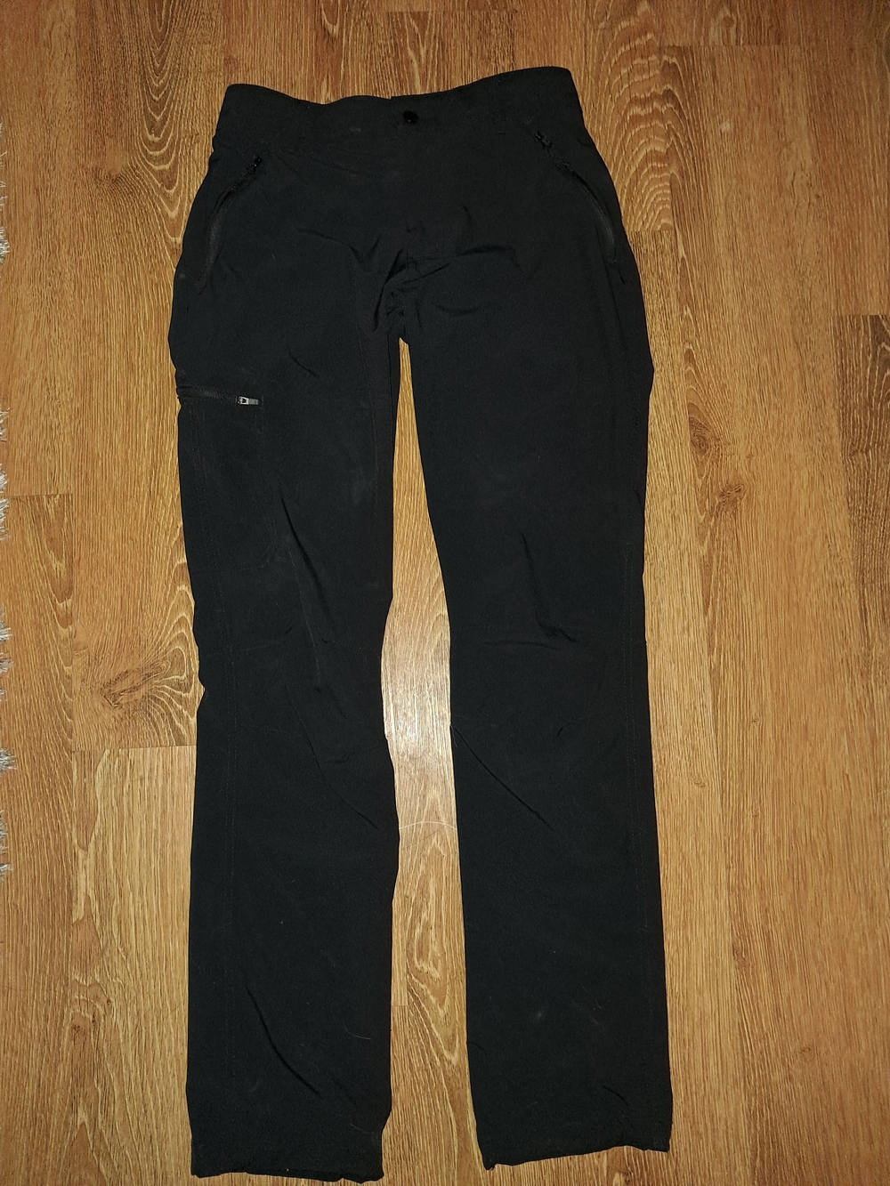 Women's Black Columbia Sleek  Outdoor Pants Pockets Zippers Hiking Camping
